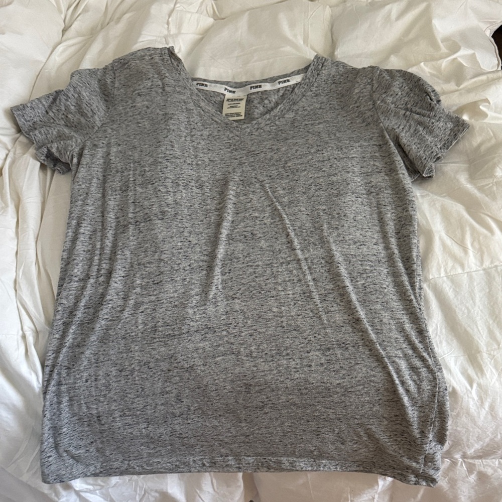 PINK Victoria's Secret Heather Gray Short Sleeve Tee